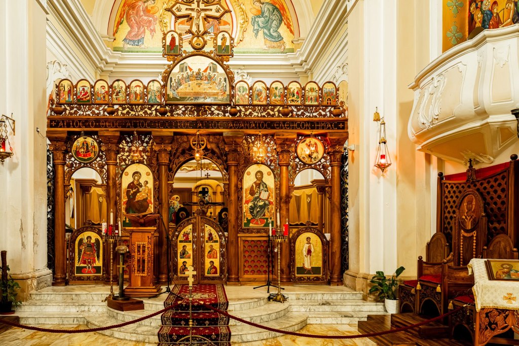 Civita church interior, Calabria